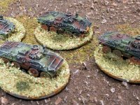 1-285th German micro armour GHQ and Heroics  (3 of 8)  Luchs armoured cars GHQ, very reminiscent of WW2 8rad